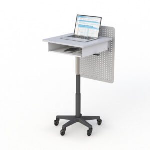Height Adjustable Mobile Laptop Tray with Privacy Panel