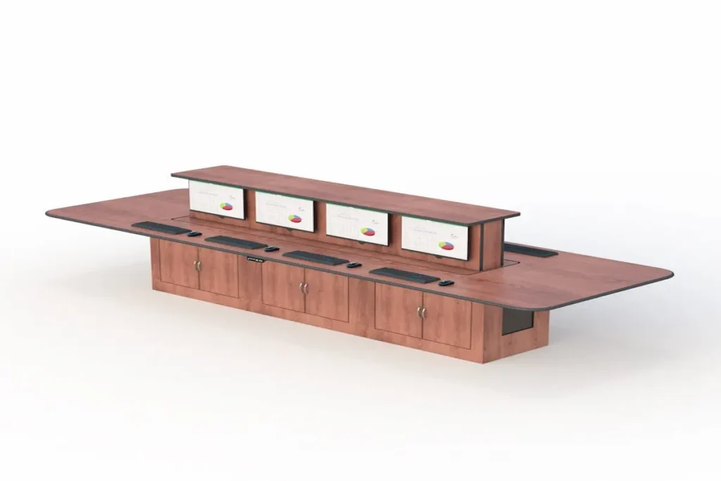 Modern wooden reception desk design