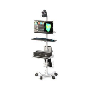 Telemedicine Workstation Cart with Monitor and Printer Shelf