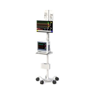 Mobile Patient Monitor Cart with IV Pole and VESA Monitor Mount