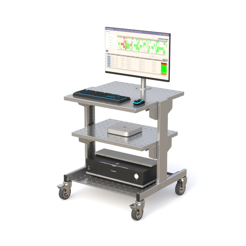 Compact Perforated Cleanroom Computer Workstation Cart 15 01 5 AFC Industries