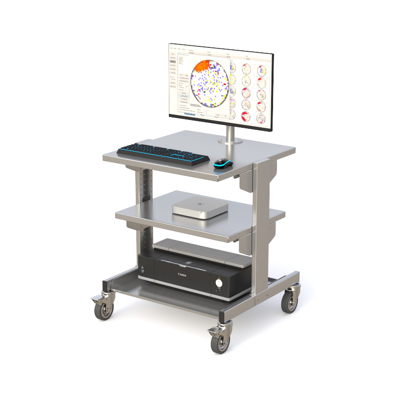Compact Non-Perforated Cleanroom Computer Workstation Cart 17 01 6 AFC Industries