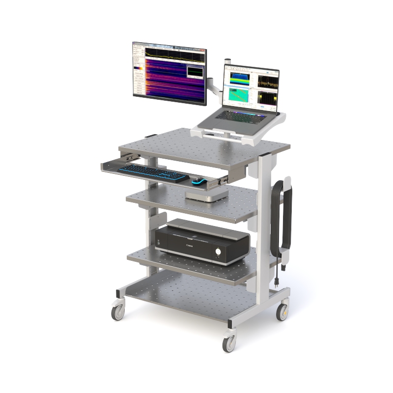 Perforated Cleanroom Computer Workstation Cart with Laptop Tray 19 01 7 AFC Industries