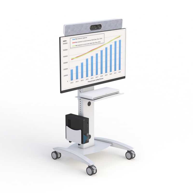 Mobile Large-Screen Telehealth Workstation with Camera Bracket and Utility Shelf 2 Mobile Large-Screen Telehealth Workstation with Camera Bracket and Utility Shelf - Image 2