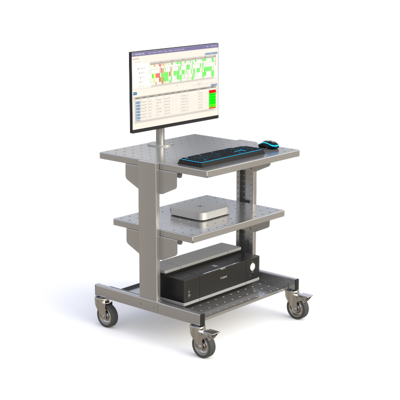 Compact Perforated Cleanroom Computer Workstation Cart 5 Compact Perforated Cleanroom Computer Workstation Cart - Image 5