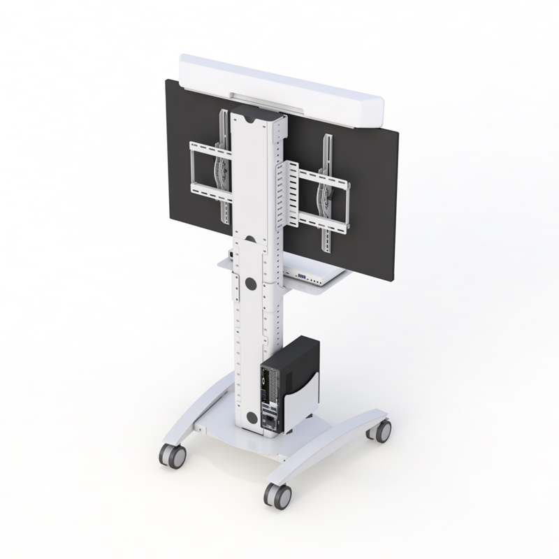 Mobile Large-Screen Telehealth Workstation with Camera Bracket and Utility Shelf 3 Mobile Large-Screen Telehealth Workstation with Camera Bracket and Utility Shelf - Image 3