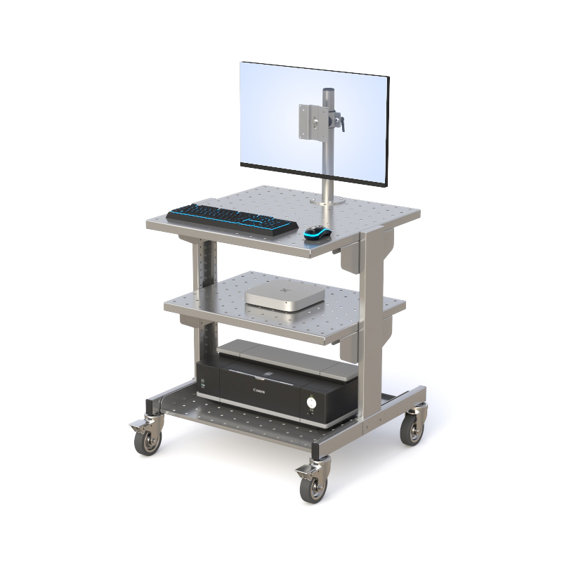 Compact Perforated Cleanroom Computer Workstation Cart 4 Compact Perforated Cleanroom Computer Workstation Cart - Image 4