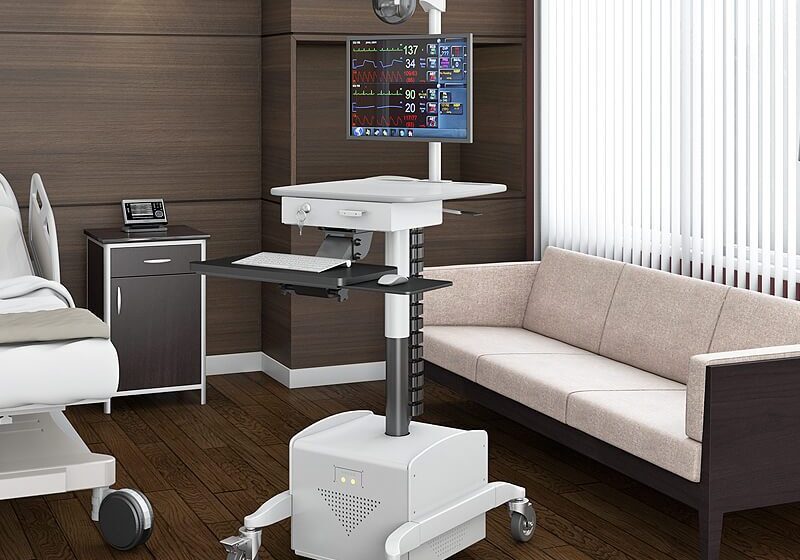 telemedicine cart with camera bettery backup